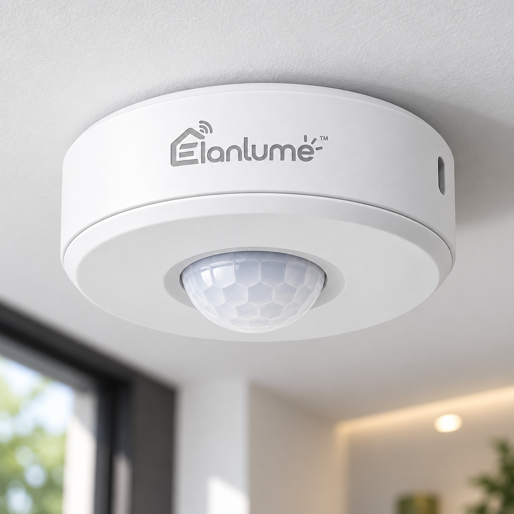 Elanlume™ Ceiling-Mount Smart Motion Sensor – Indoor PIR Occupancy Detector for Automatic Lighting, Hallways, Closets & Smart Home Routines