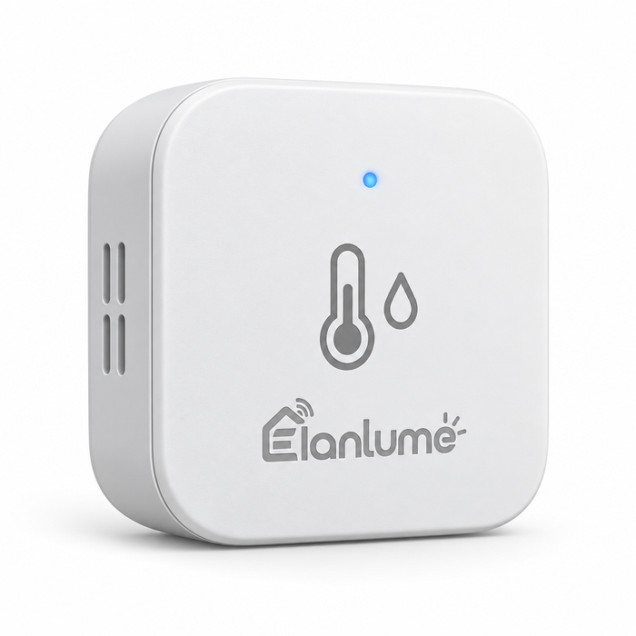 Elanlume™ Smart Temperature & Humidity Sensor – Indoor Climate Monitor for Bedrooms, Living Rooms, Nurseries, Home Offices & Smart Home Routines
