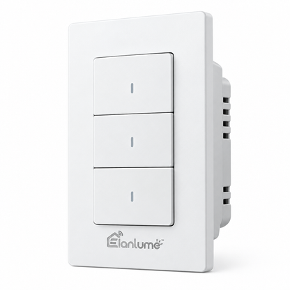 Elanlume™ 3-Button Smart Wall Switch – Modern In-Wall Lighting Control Panel for Multi-Zone Home Lighting