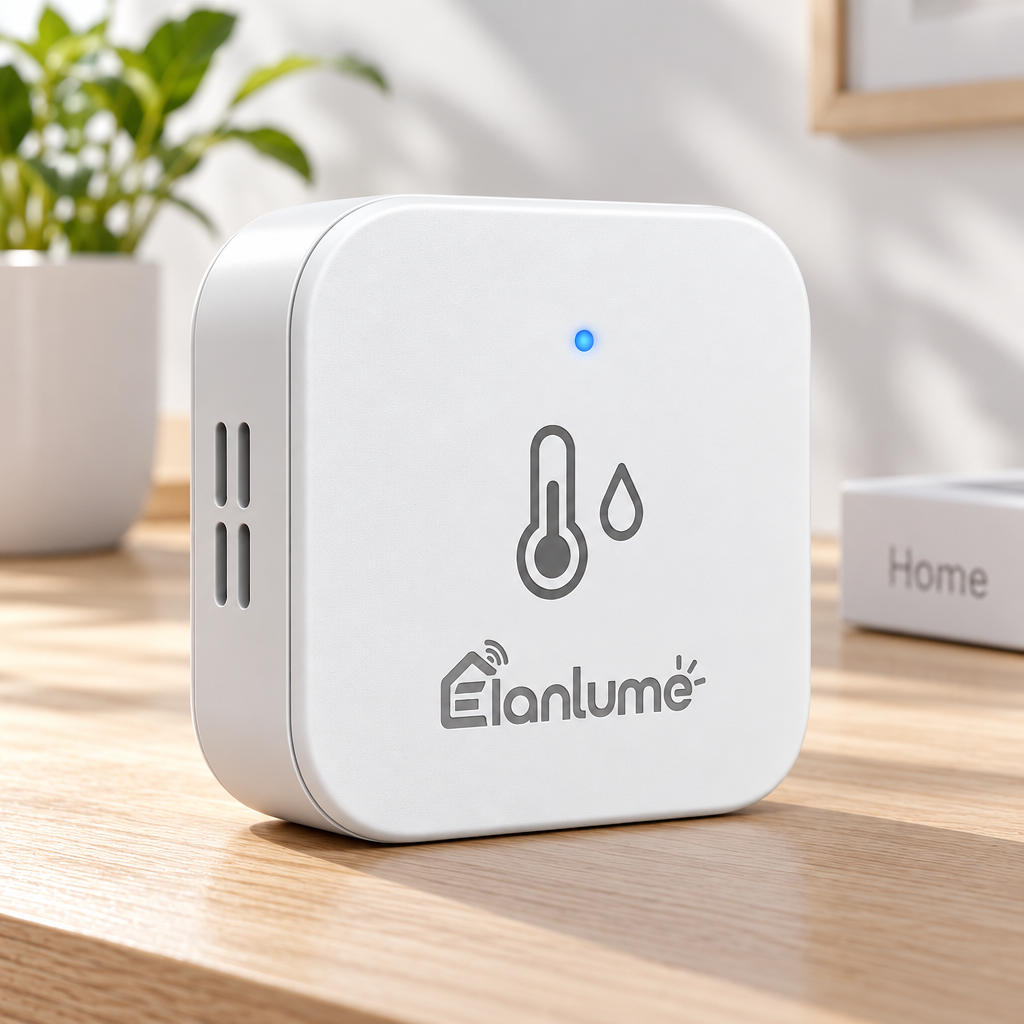 Elanlume™ Smart Temperature & Humidity Sensor – Indoor Climate Monitor for Bedrooms, Living Rooms, Nurseries, Home Offices & Smart Home Routines